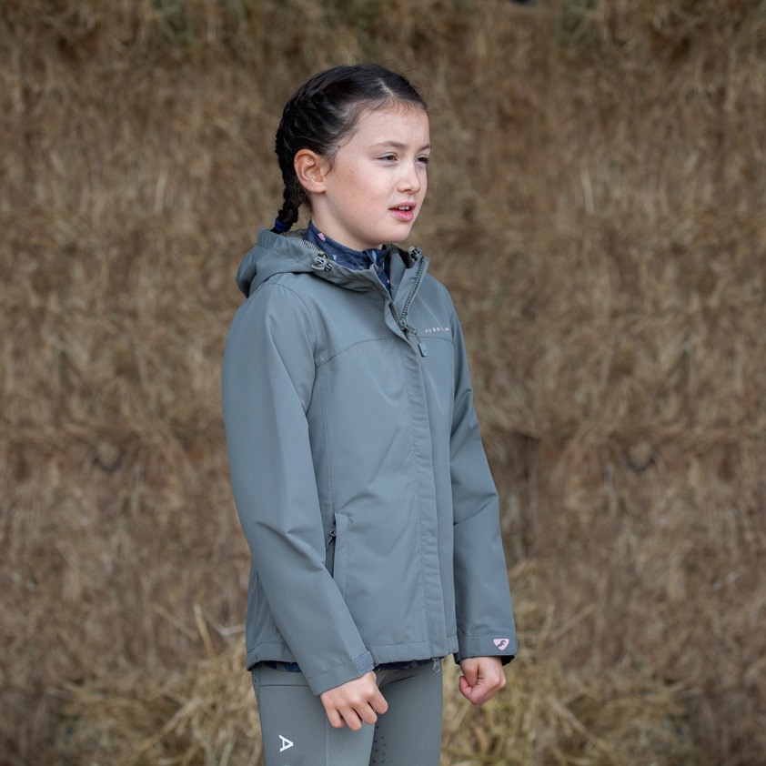 Navy Aubrion Young Rider Cloudburst Raincoat