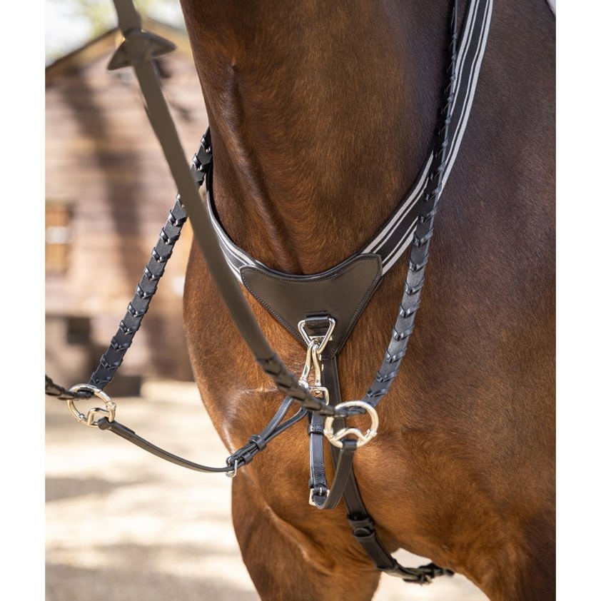 Black/Silver LeMieux Arika Elasticated Breastplate