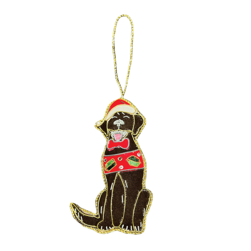 Chocolate Labrador Christmas Tree Decoration