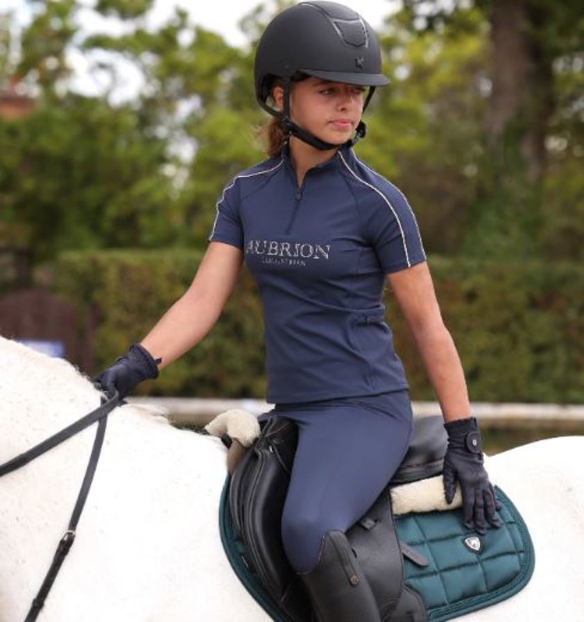 Midnight Aubrion Equestrian Short Sleeve Base Layer -Young Rider
