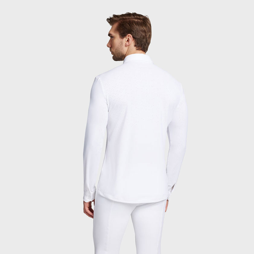 White Samshield Come Long Sleeve Show Shirt