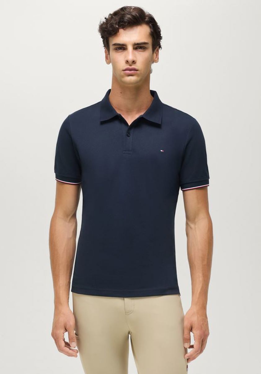 Desert Sky Tommy Hilfiger Mens Davis Pique Polo Shirt