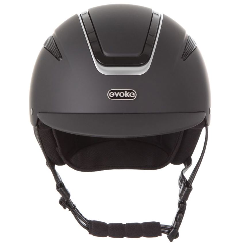 Black/Silver Evoke Callisto MIPS Classic Riding Hat - Small