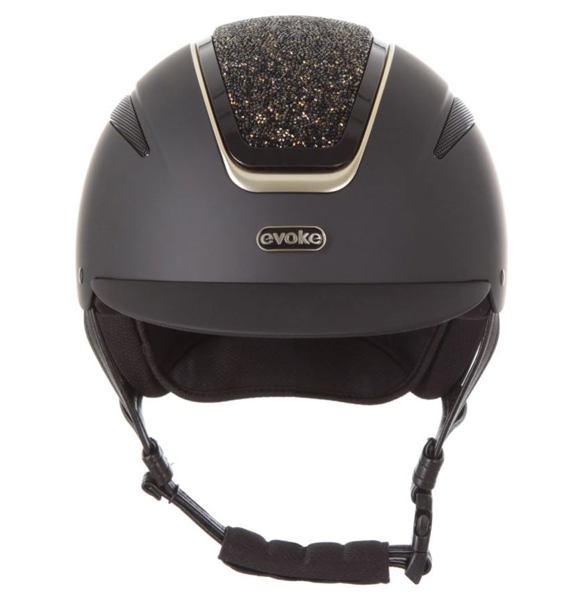 Black/Gold Crystal Evoke Callisto MIPS Classic Riding Hat - Small