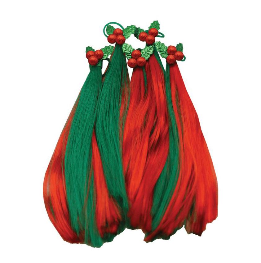 Holly Christmas Horse Mane Tassels (5 pack)
