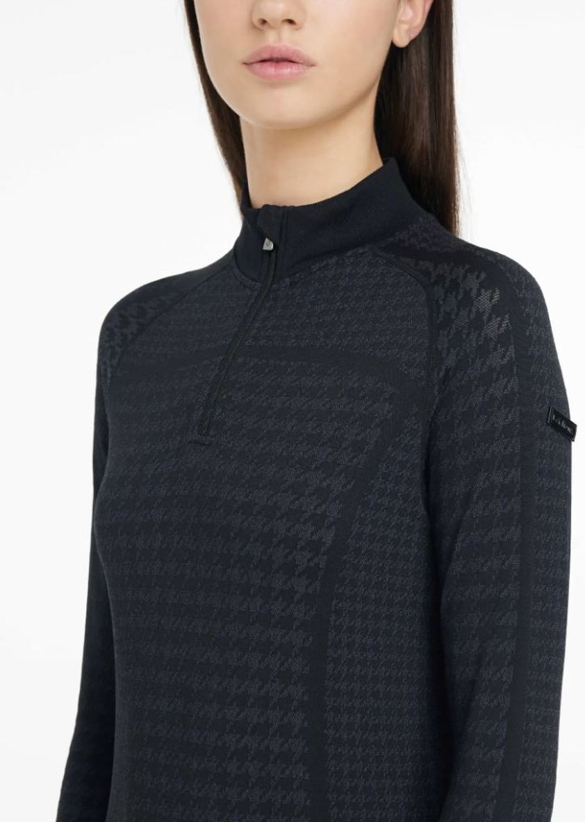 LeMieux Aspen Houndstooth Quarter Zip Top