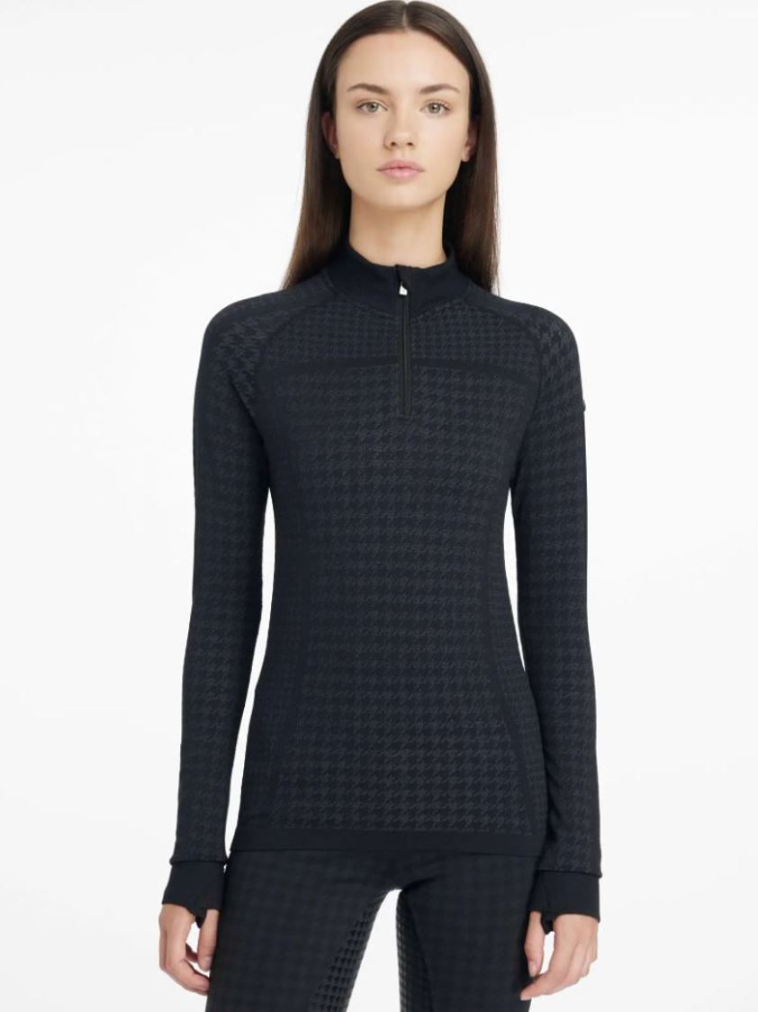 LeMieux Aspen Houndstooth Quarter Zip Top