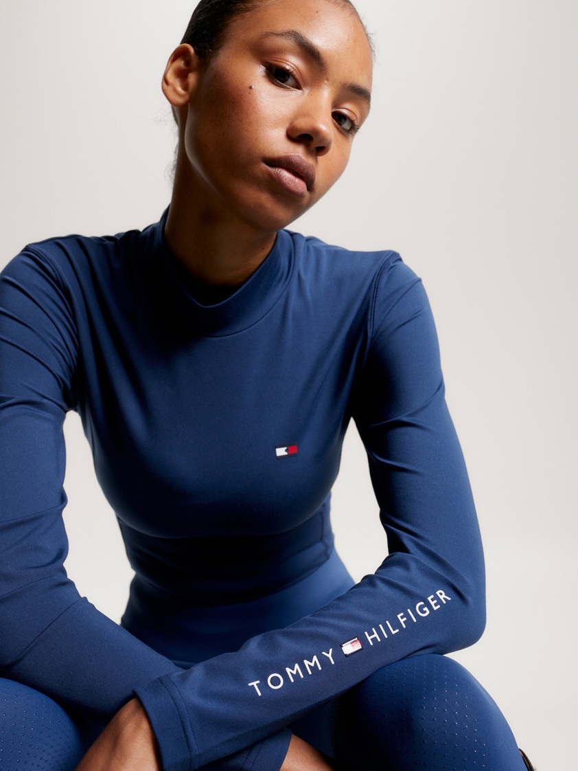 Indigo Blue Tommy High Neck Long Sleeve Baselayer