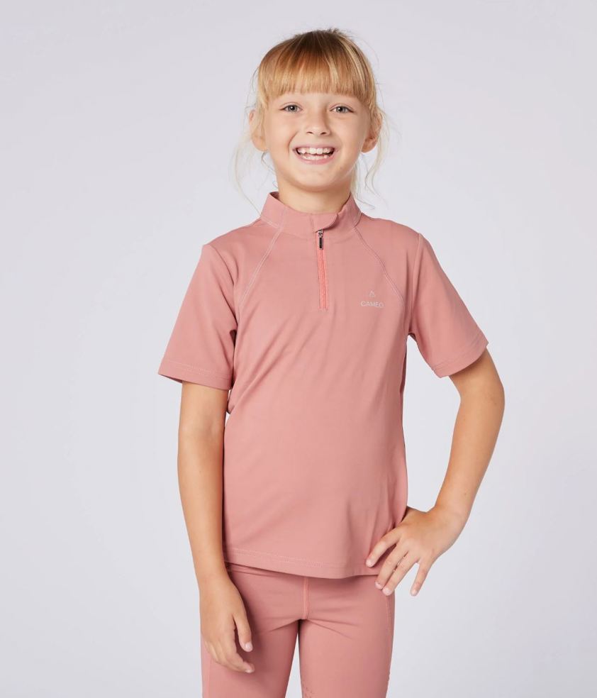 Dusky Pink Cameo Junior Short Sleeve Baselayer