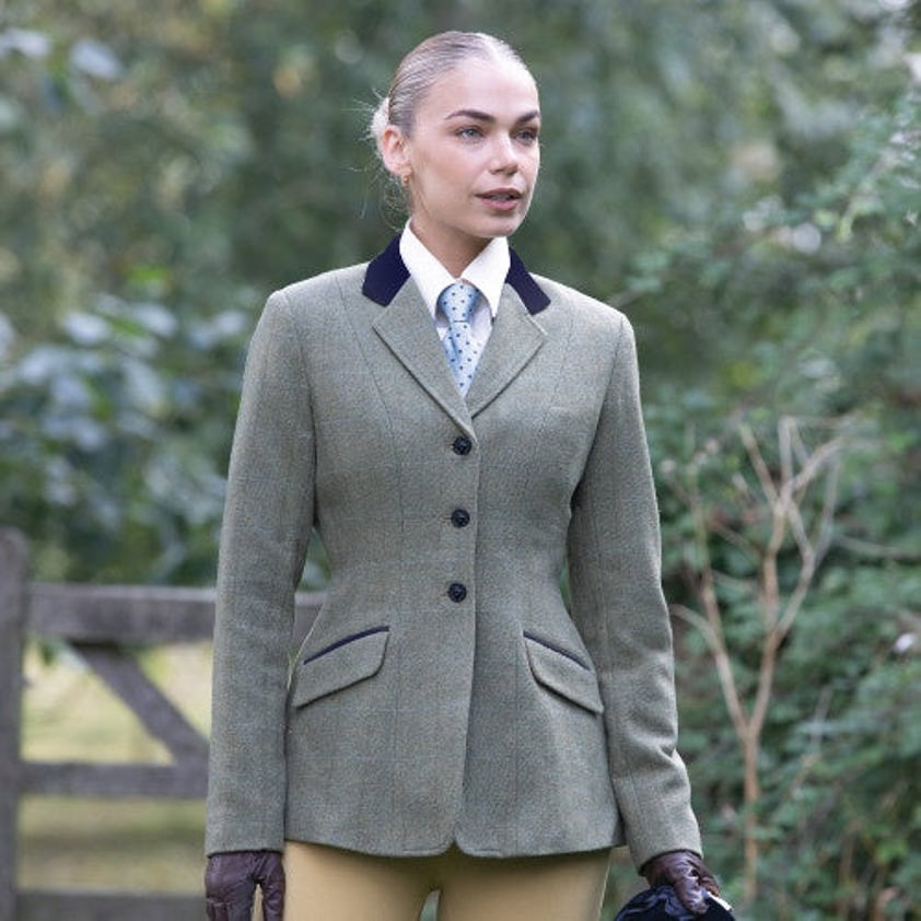 Green Equetech Ladies Thornborough Deluxe Tweed Jacket