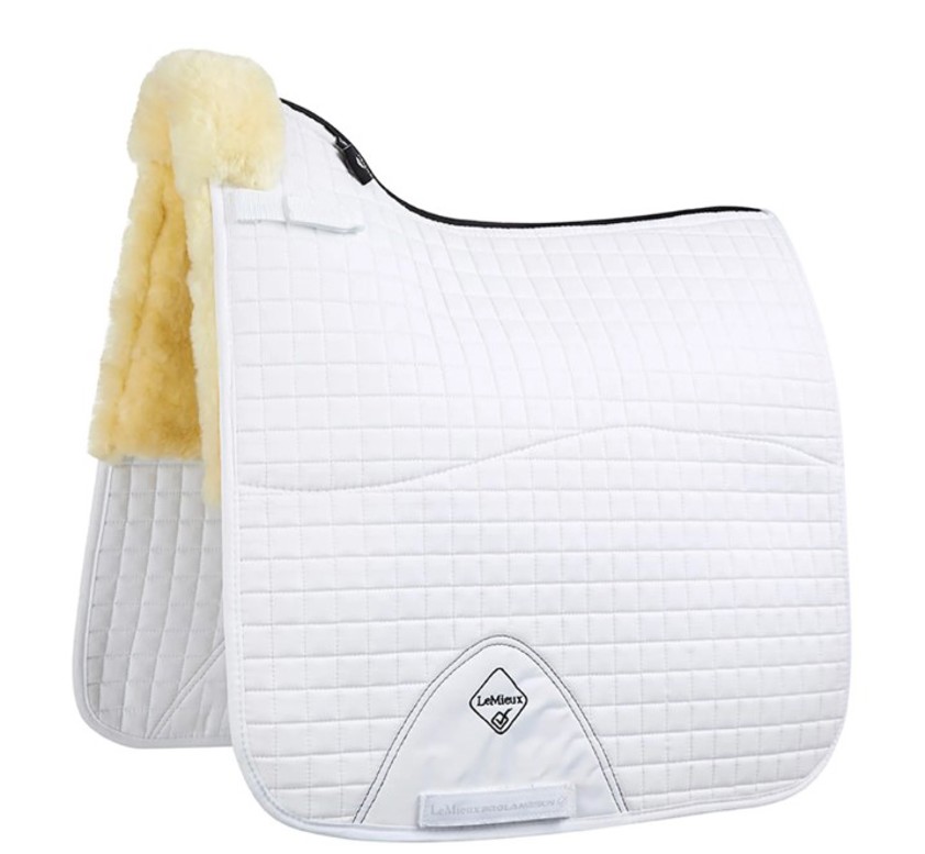White / Natural LeMieux Half Lined Dressage Square