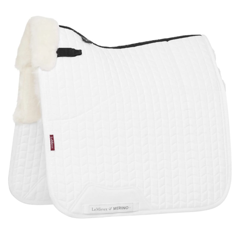 White/White LeMieux Half Lined Dressage Square
