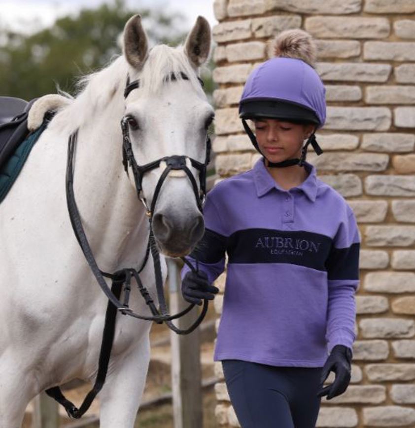 Midnight/Heather Aubrion Equestrian Button Sweatshirt -Young Rider