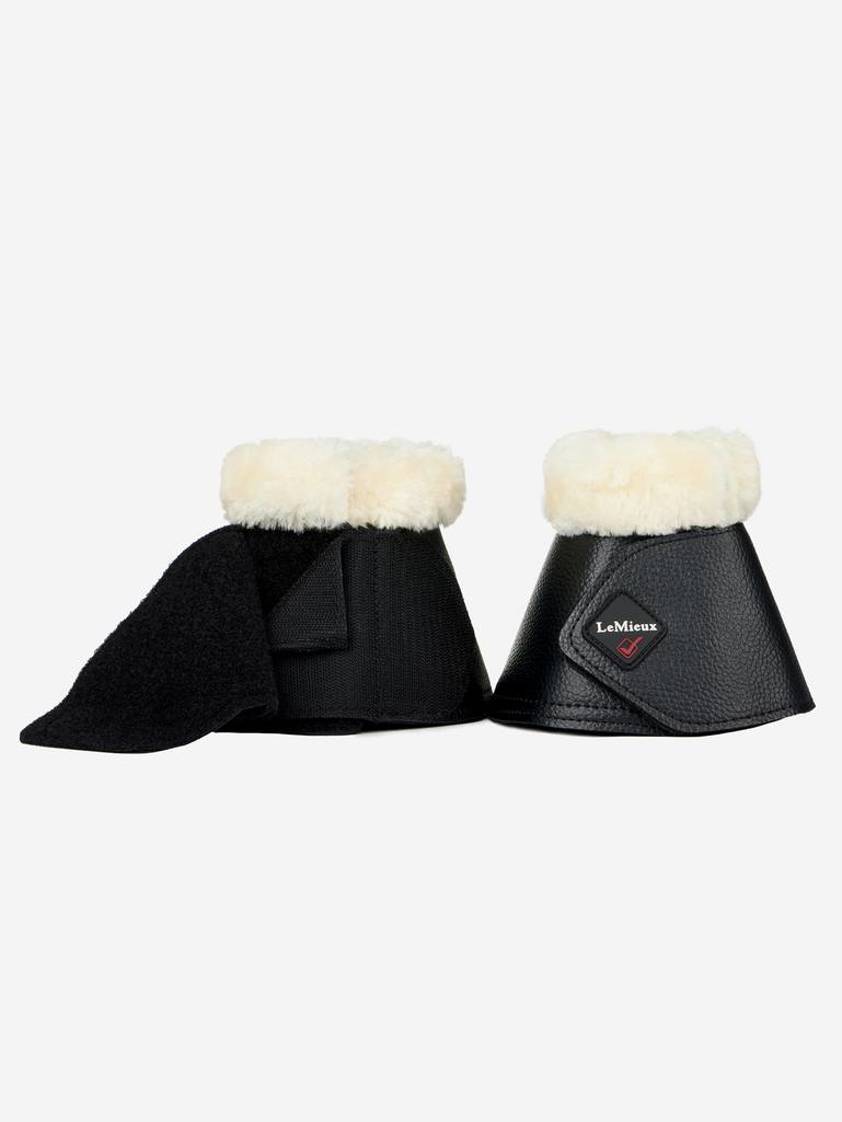 Black/Natural LeMieux Fleece Wrapround Over Reach Boots