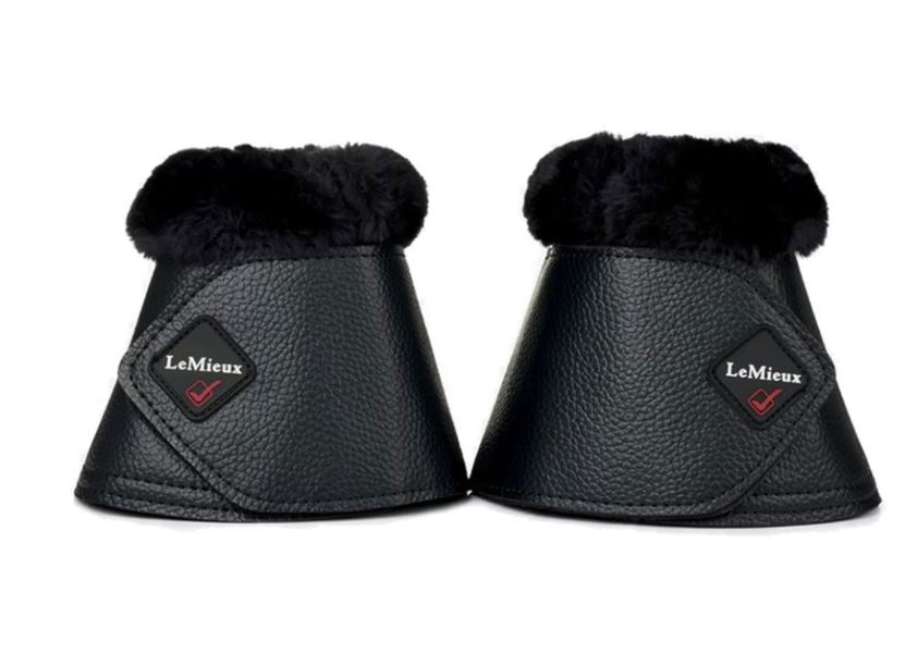 Black/Black LeMieux Fleece Wrapround Over Reach Boots