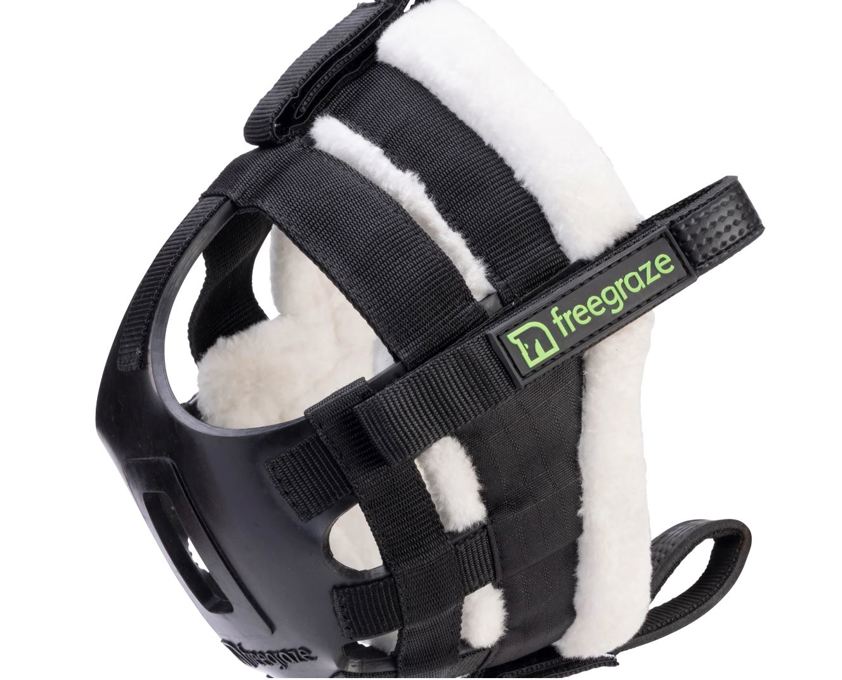 Black FreeGraze Deluxe AirFlow Detachable Grazing Muzzle