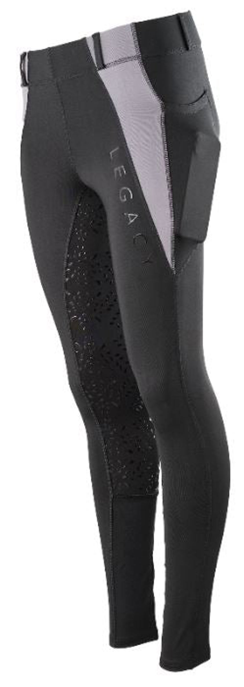 Black/Grey Legacy Ladies Riding Tights