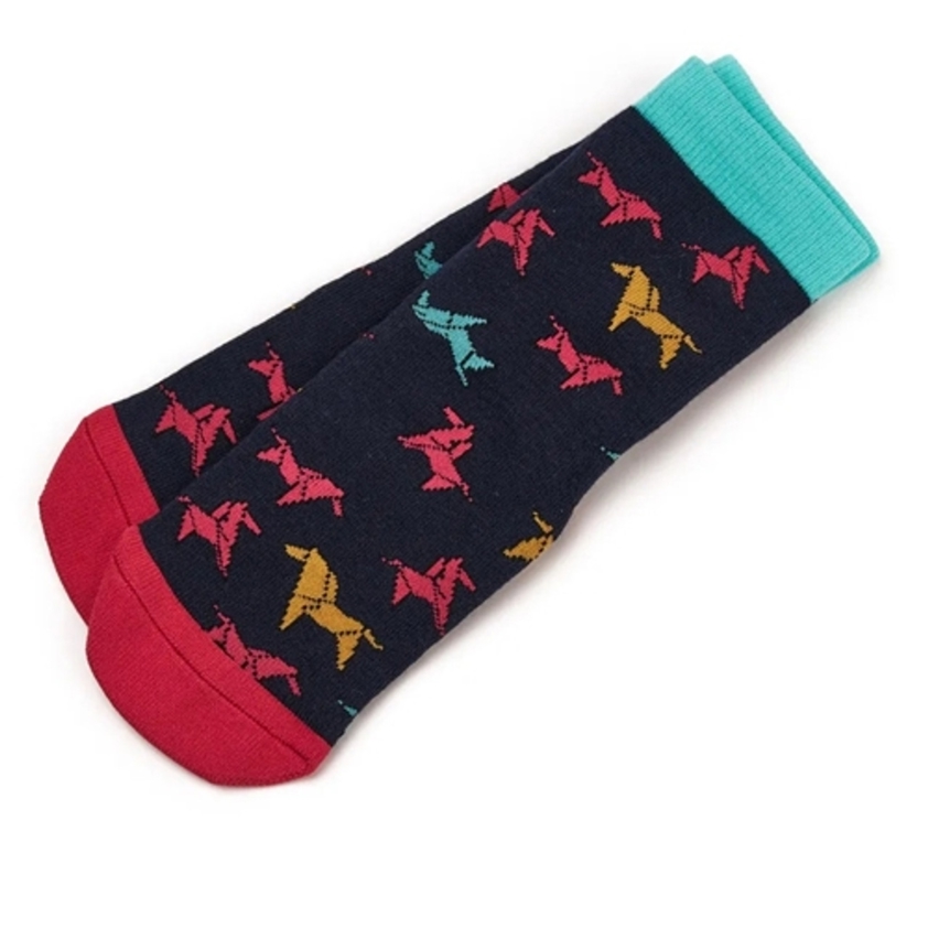 Navy Horse Print Tikaboo Childrens Socks