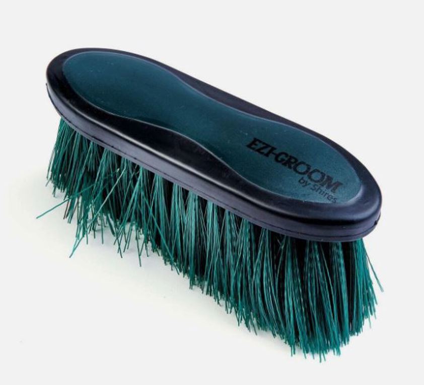 Forest Green Ezi-Groom Long Bristle Dandy Brush