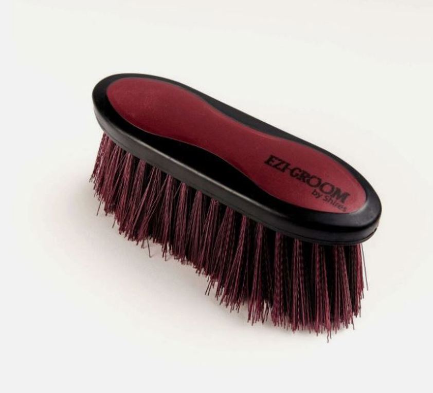 Burgundy Ezi-Groom Long Bristle Dandy Brush