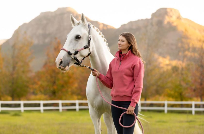 Cranberry LeMieux Keira Quarter Neck Sweatshirt