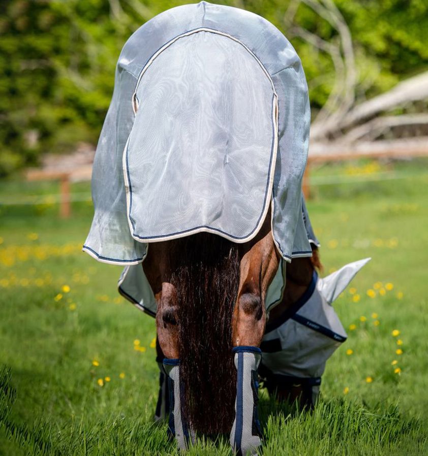 Silver/Navy Rambo Protector Fly Rug