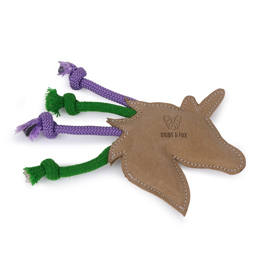 Brown Digby & Fox Leather Dog Toys