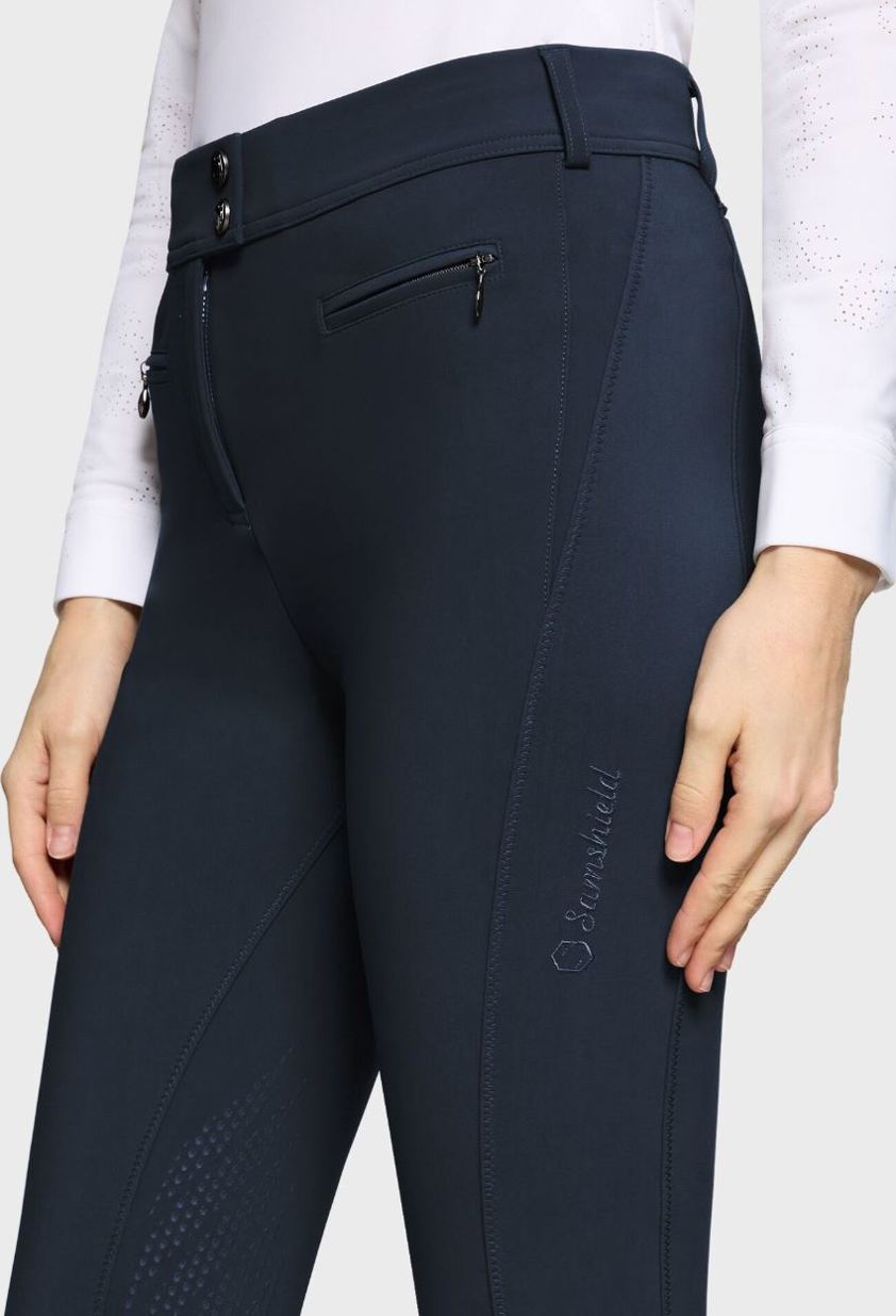 Navy Samshield Omega Sport Knee grip Breeches