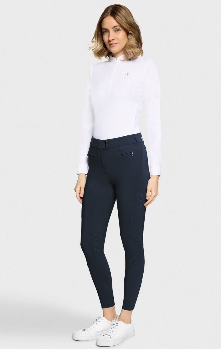 Navy Samshield Omega Sport Knee grip Breeches