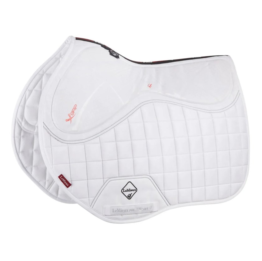 White LeMieux X-Grip Silicone EuroJump Saddlecloth