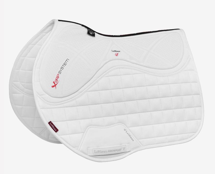 White LeMieux X-Grip Silicone EuroJump Saddlecloth