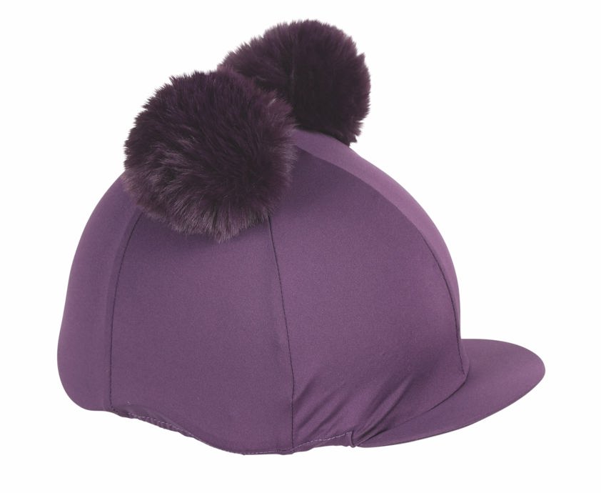 Plum Double Pom Pom Hat Cover