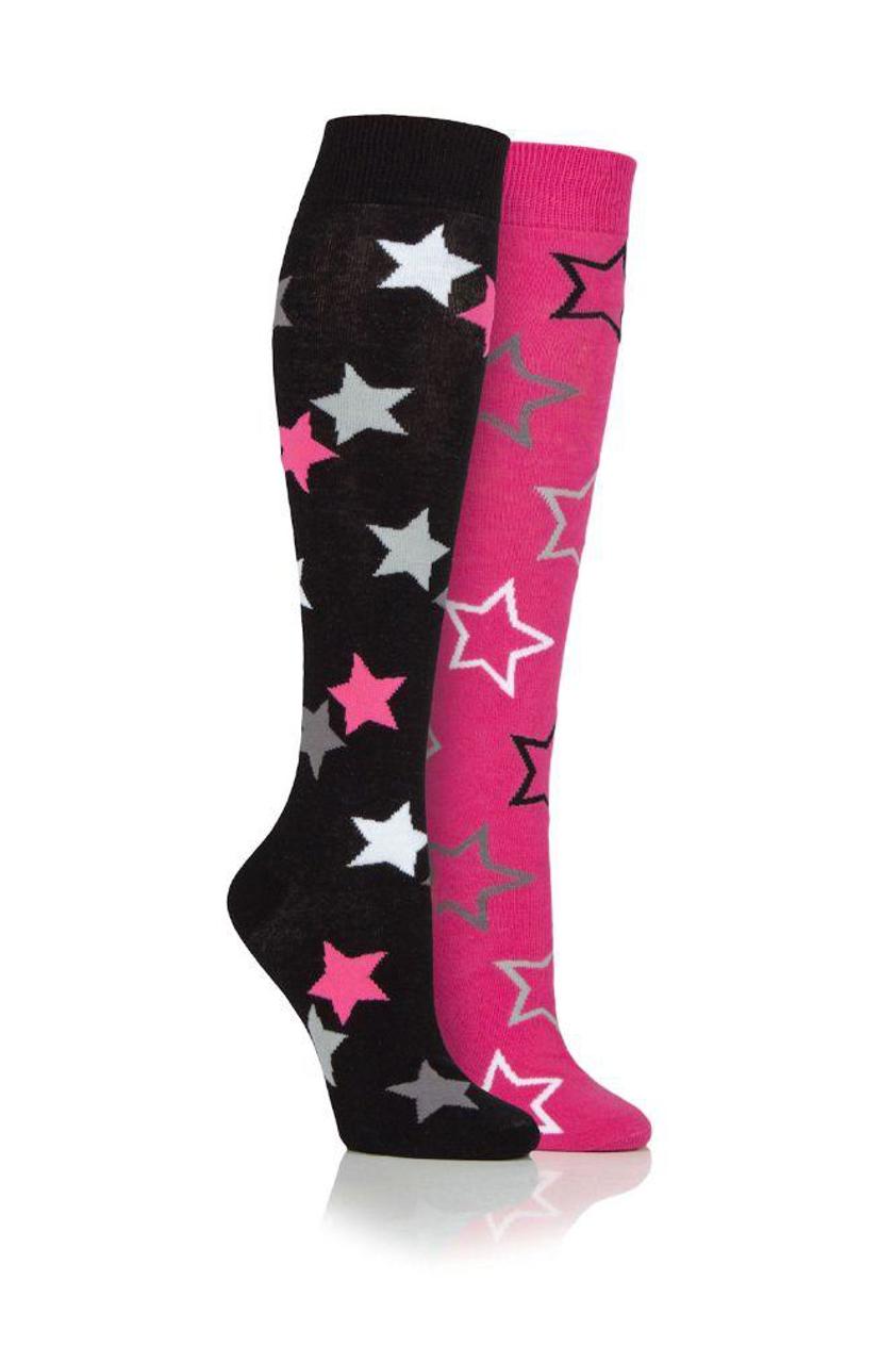 Black/Pink Stormbloc Star Ladies Twin Pack Socks