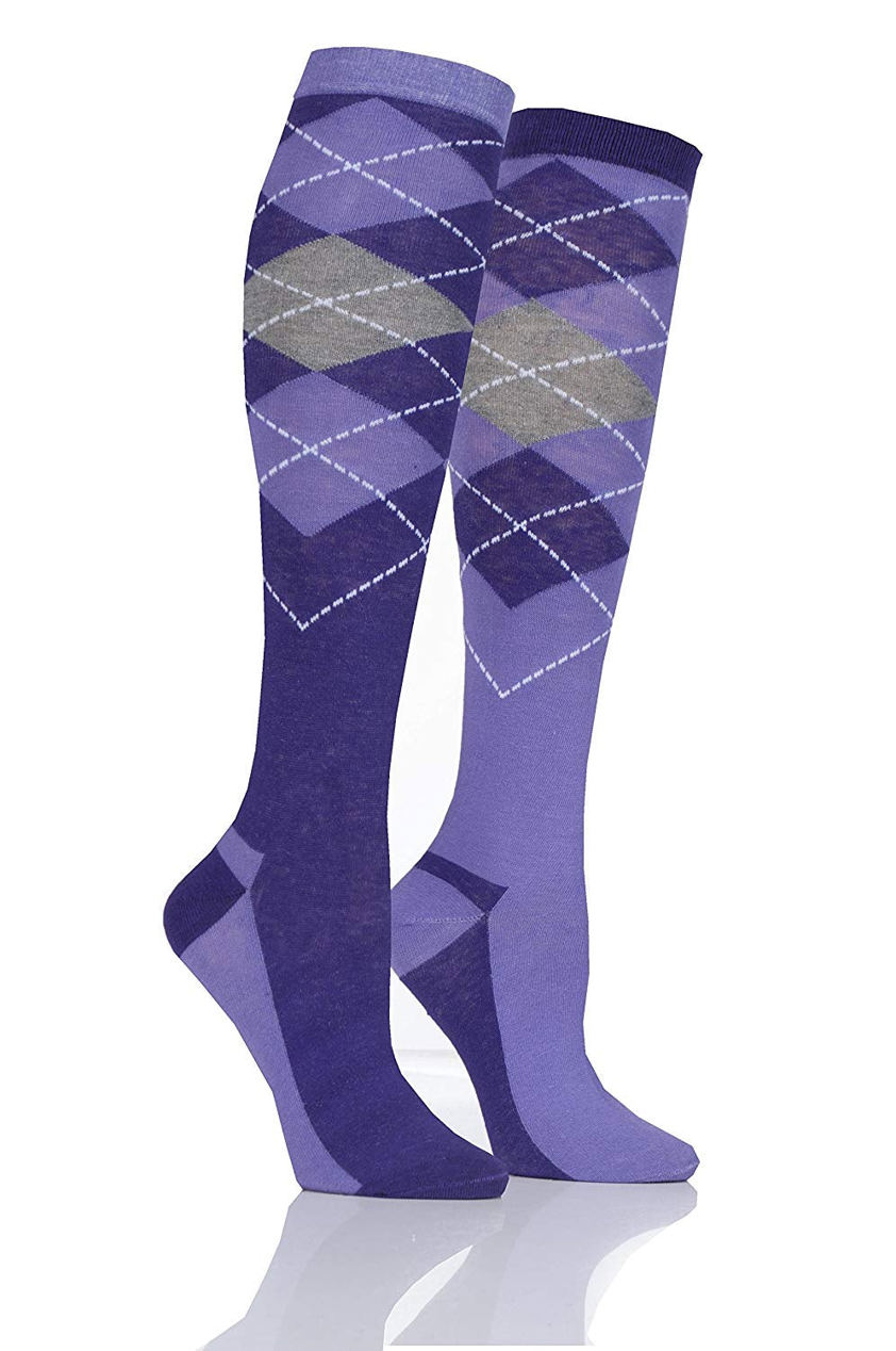 Raspberry/Purple Taunton Junior Argyle Socks