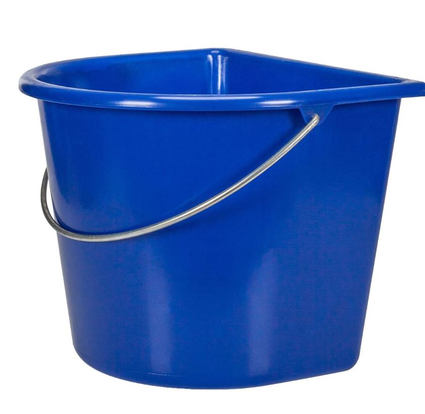 Black Flat Back Bucket 15L