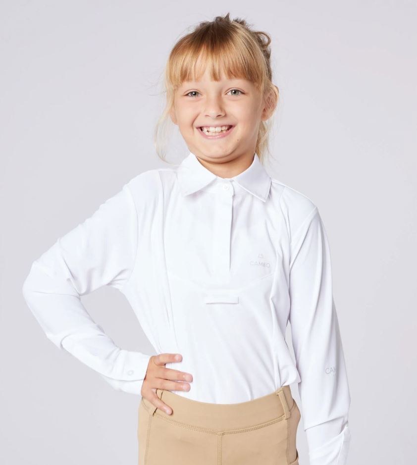 White Cameo Junior Classic Long Sleeve Show Shirt