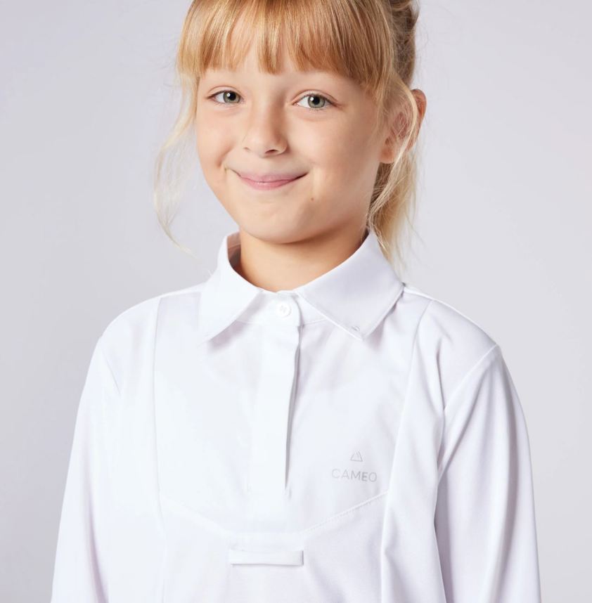 White Cameo Junior Classic Long Sleeve Show Shirt