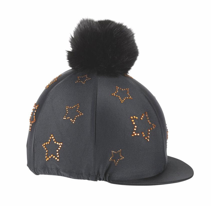 Black Diamante Star Hat Cover