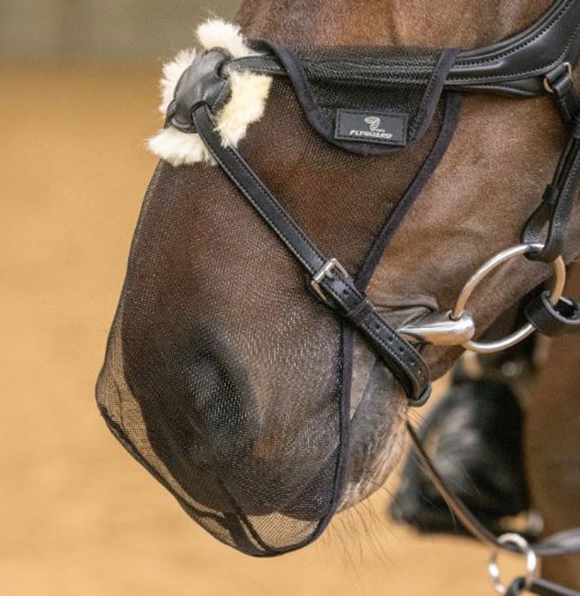 Black Shires FlyGuard Pro Grackle Bridle Nose Net