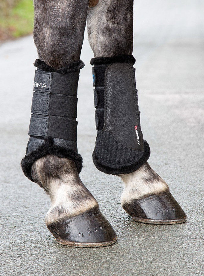 Black Arma Fur lined Brushing Boots