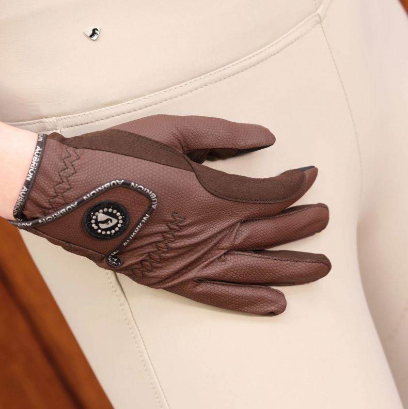 Brown Aubrion Aachen Riding Gloves
