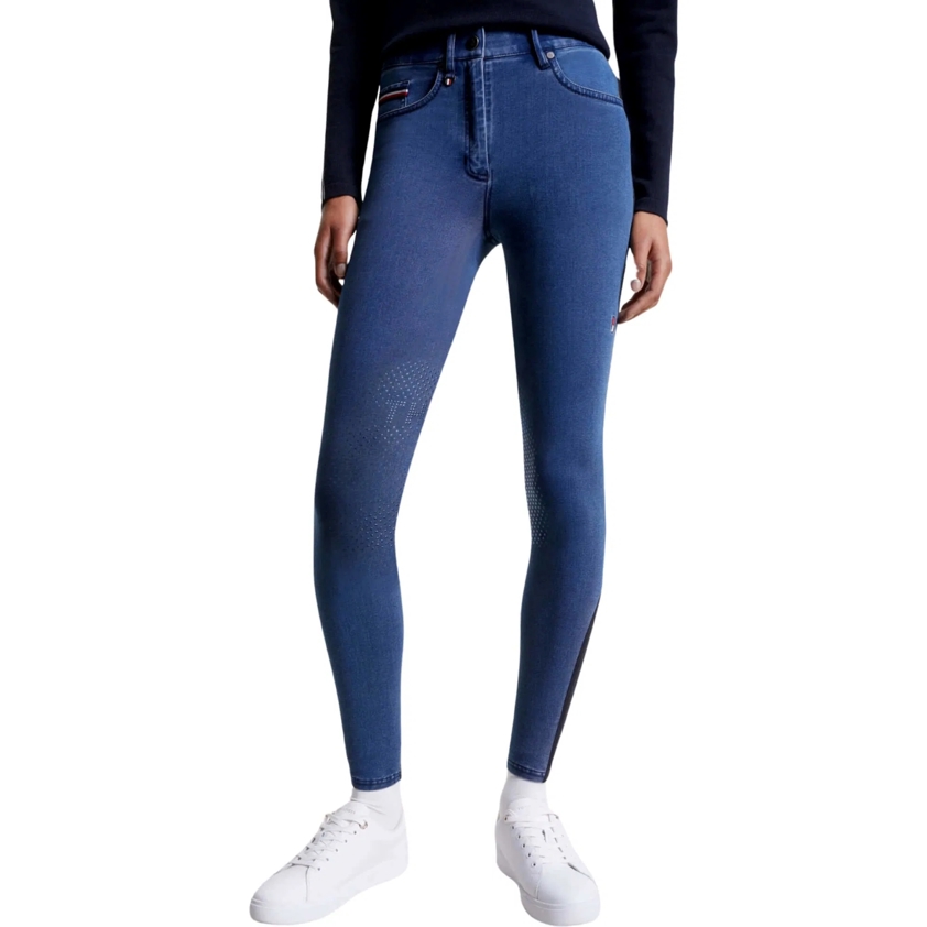 Light Blue Denim Tommy Queens Denim Knee Grip Breeches