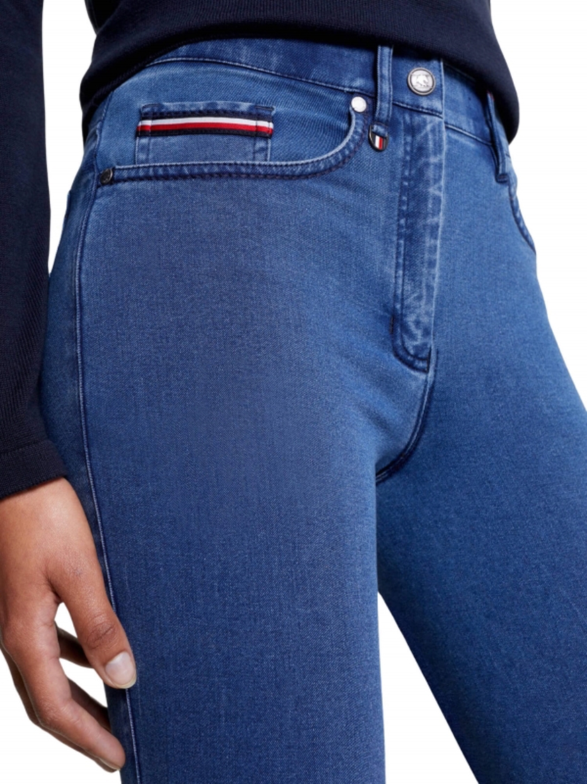 Light Blue Denim Tommy Queens Denim Knee Grip Breeches