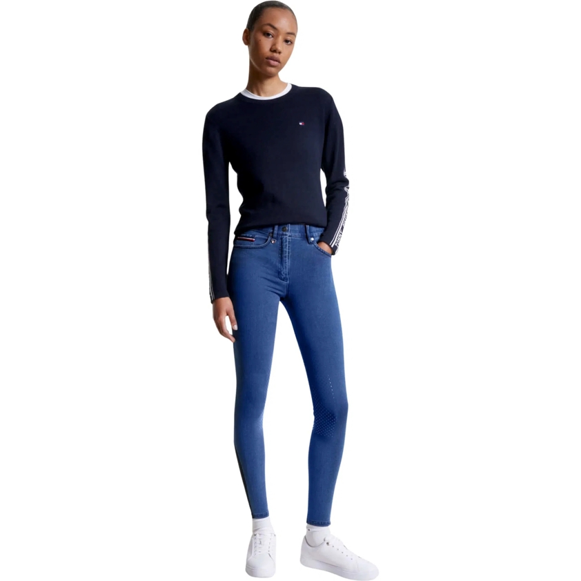 Light Blue Denim Tommy Queens Denim Knee Grip Breeches