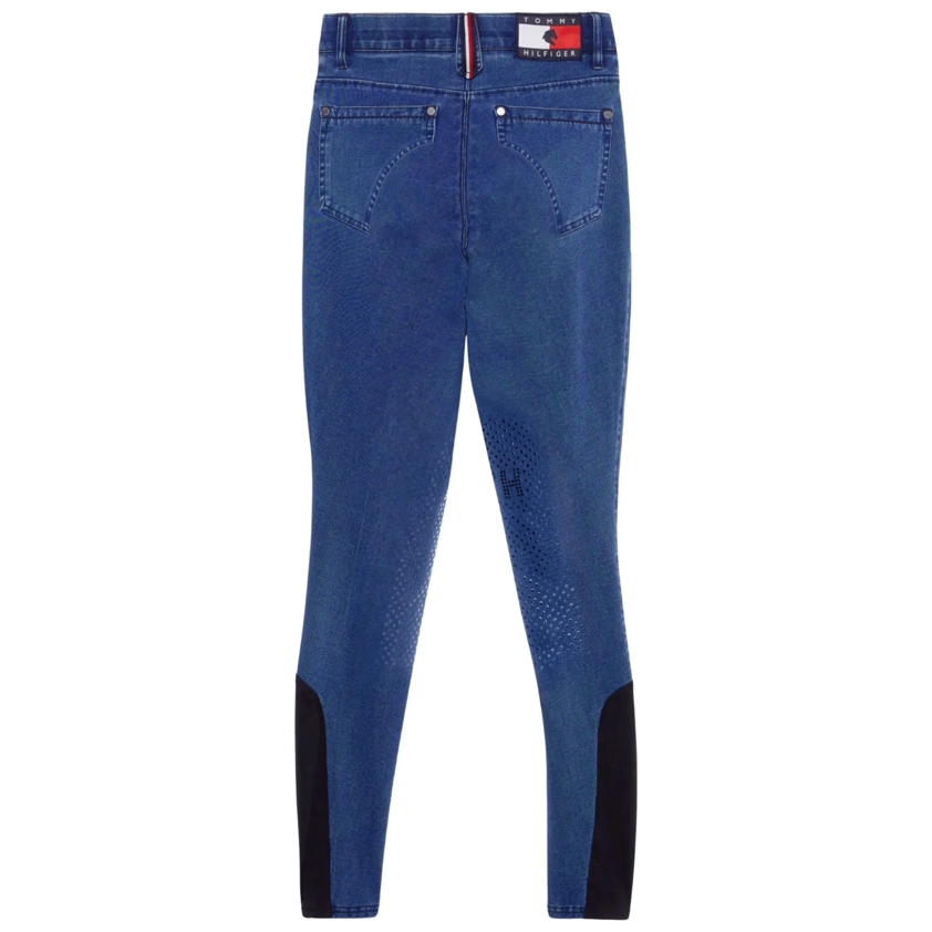 Light Blue Denim Tommy Queens Denim Knee Grip Breeches