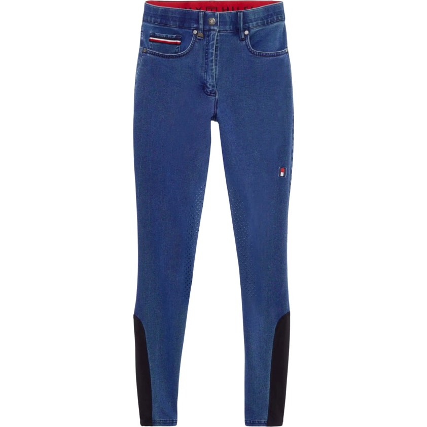 Light Blue Denim Tommy Queens Denim Knee Grip Breeches