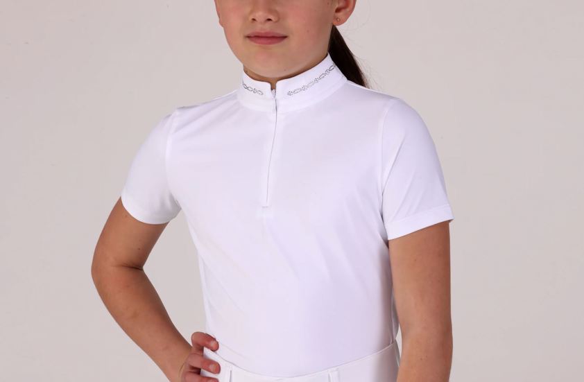 White Aubrion Optima LX Show Shirt - Young Rider