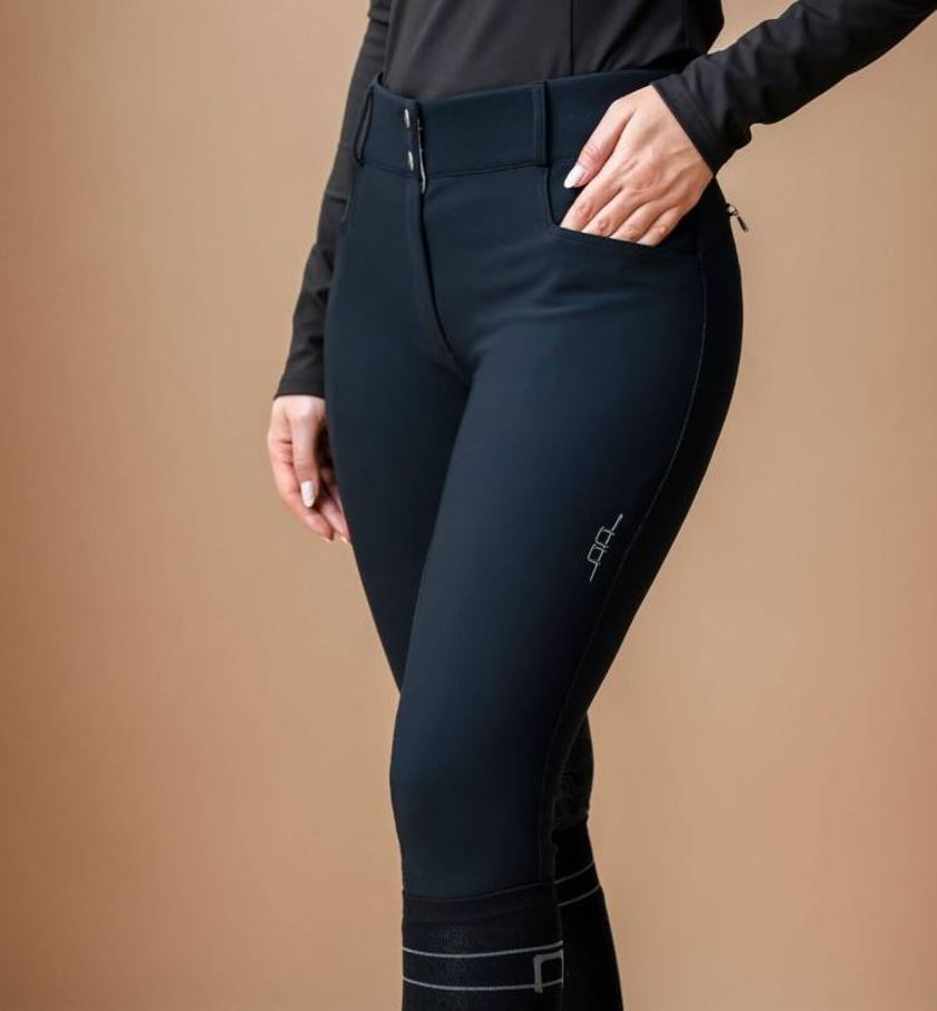 Black AA Allora High Rise Knee Grip Breeches