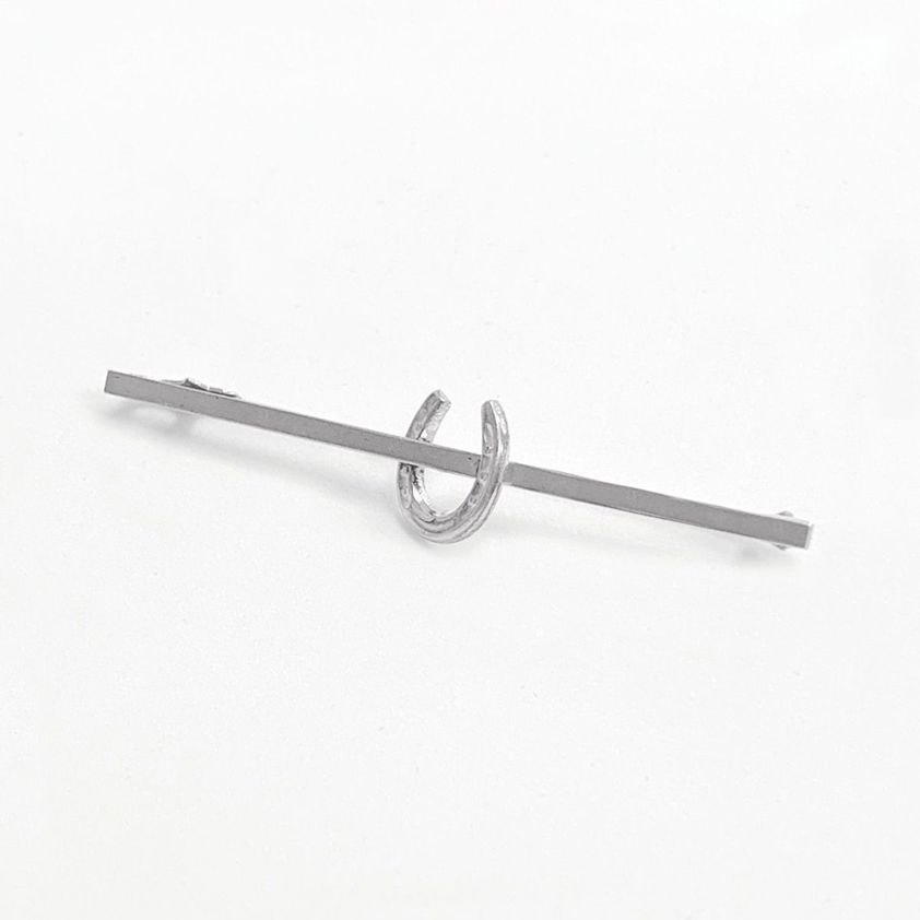 Traditional Silver 75mm Equetech Horseshoe Stock Pin