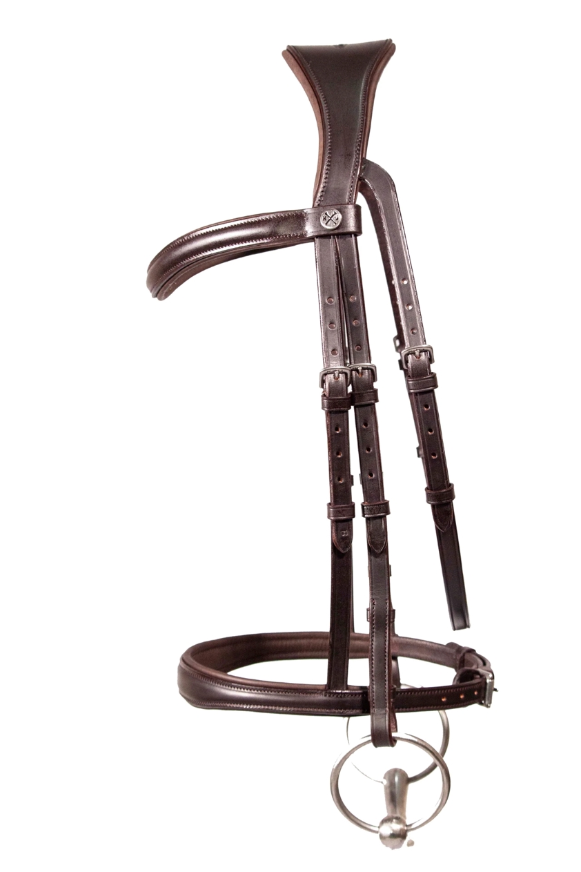 Brown Henry James Cavesson Bridle With Flexure Curve Headpiece